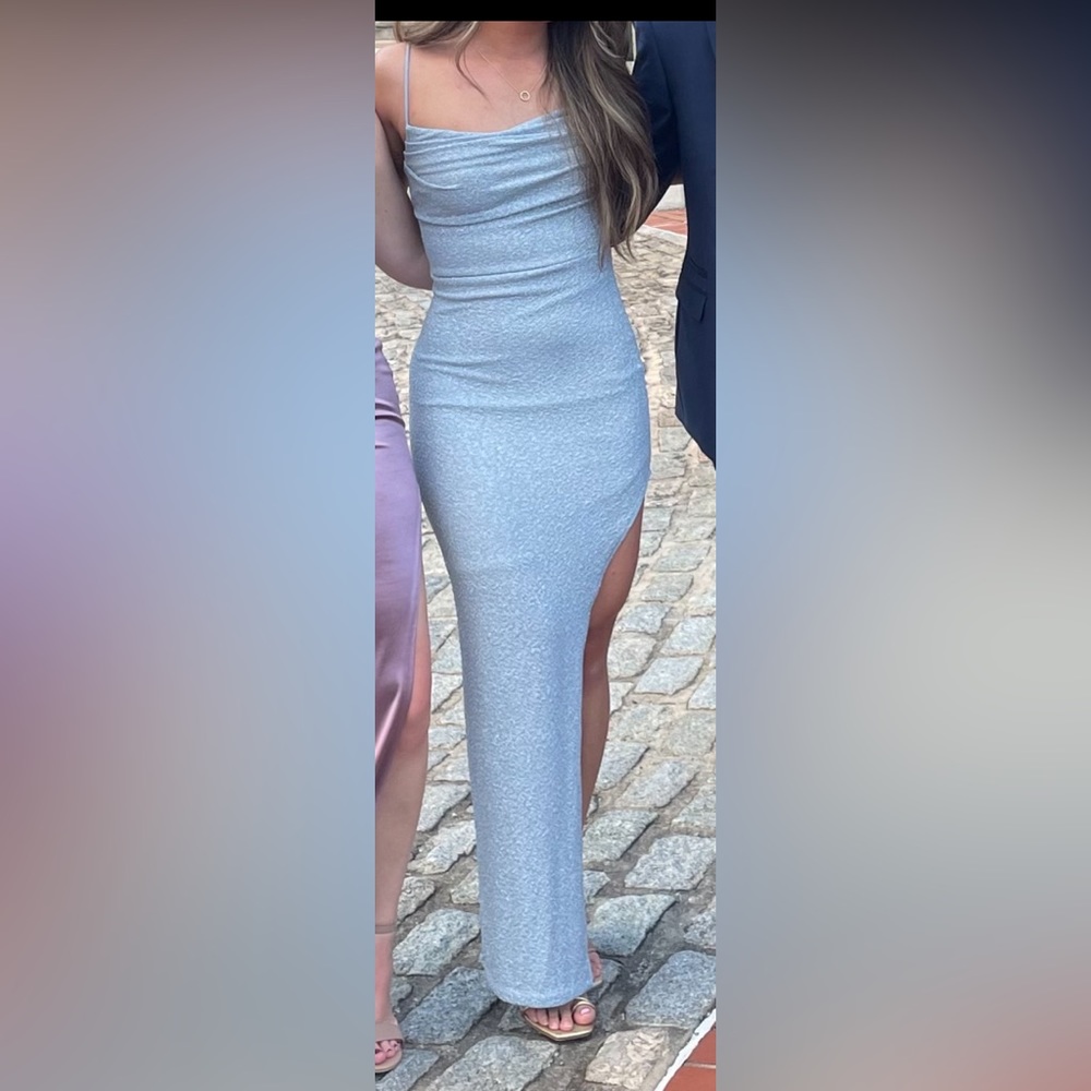 Light Blue Sparkly Formal Maxi Dress Size S